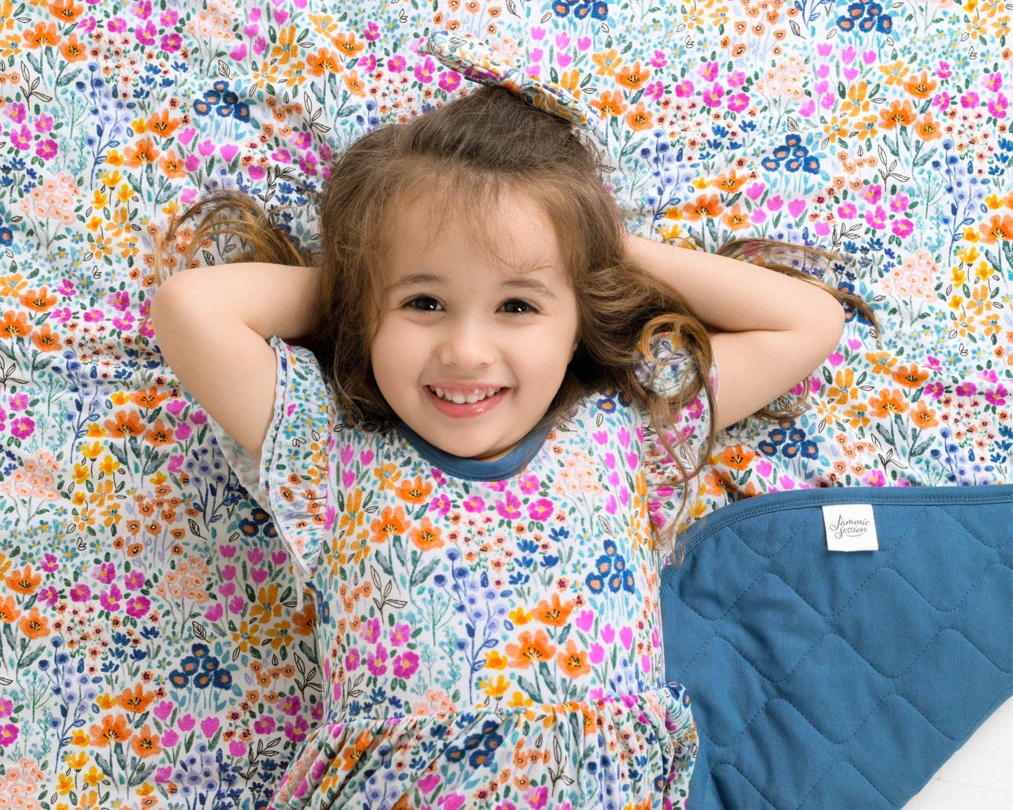 Whispering Wildflowers Mini Quilted Blanket 33”x33”