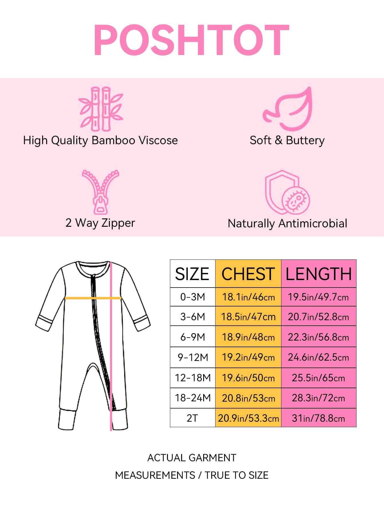 PoshTOT Chrysanthemum Bamboo Baby Convertible Zippy Romper