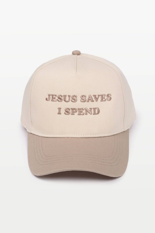 Jesus Saves I Spend Embroidered Hat