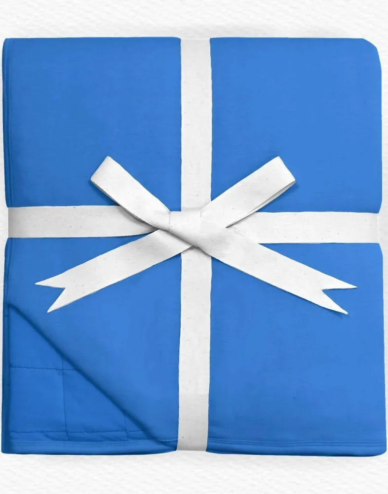 Solid Blue Lagoon Bamboo Blanket