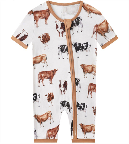 Brown Cow Bamboo Shorty Romper