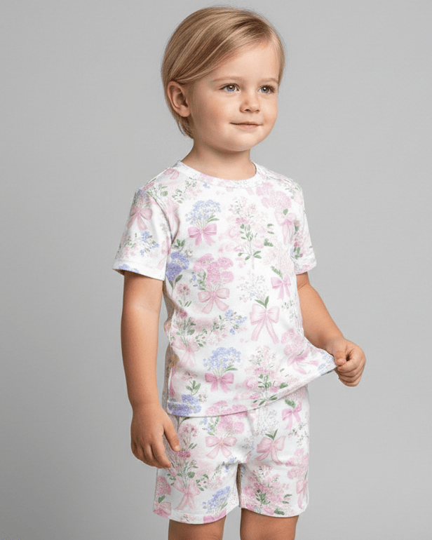 Charlie Play Springtime Wishes - Bamboo Lyocell Short Sleeve Short Lounge Set