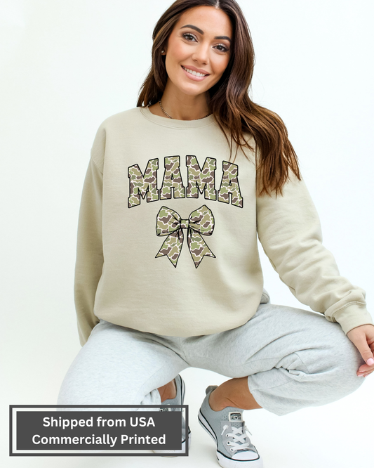 Mama Camo Bow Sweatshirt