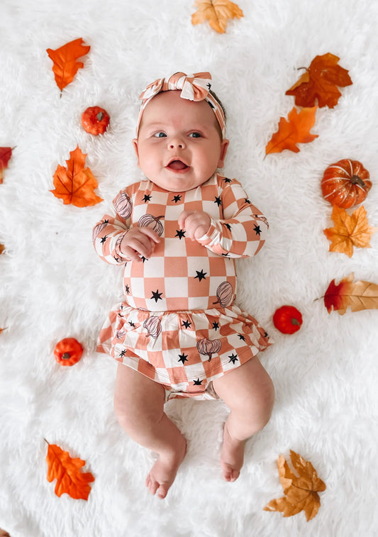 Harvest Kisses Checks Dream Twirl Bodysuit