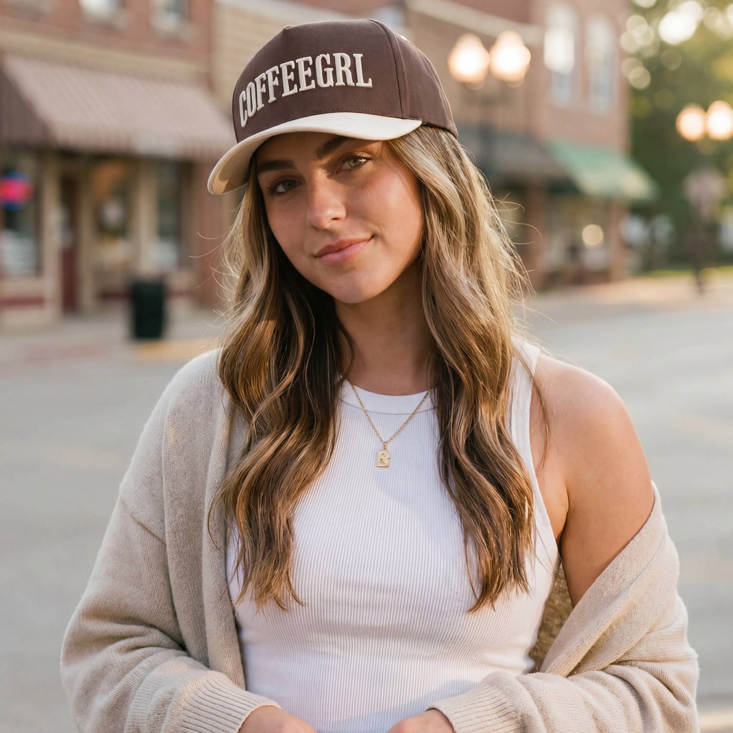 COFFEEGRL Embroidered Two-Tone Trucker Hat