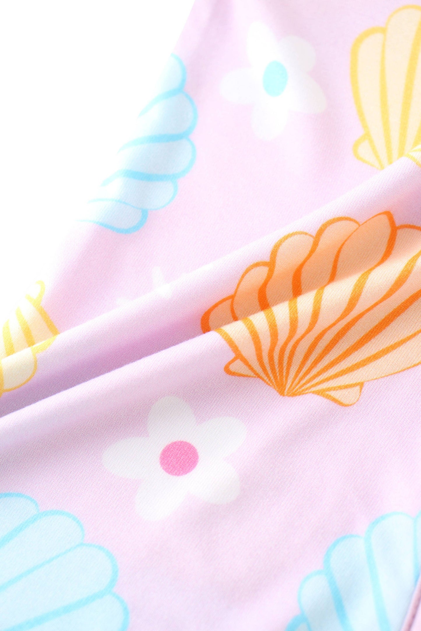 Pastel Seashell Bamboo Baby Convertible Zippy Romper