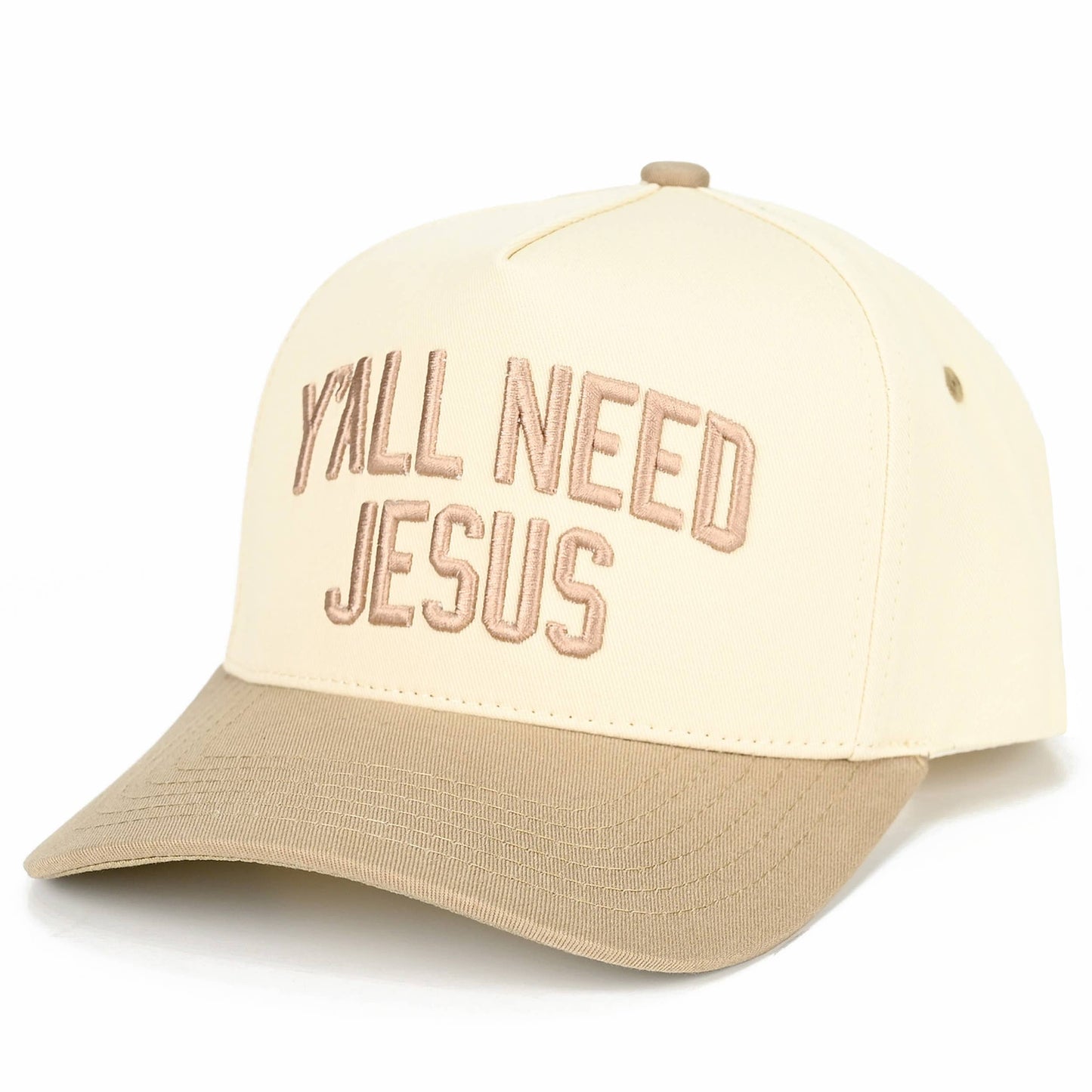 Y'ALL NEED JESUS Embroidered Two-Tone Trucker Hat