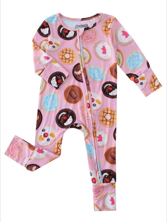 PoshTOT Cookie Bamboo Baby Convertible Zippy Romper