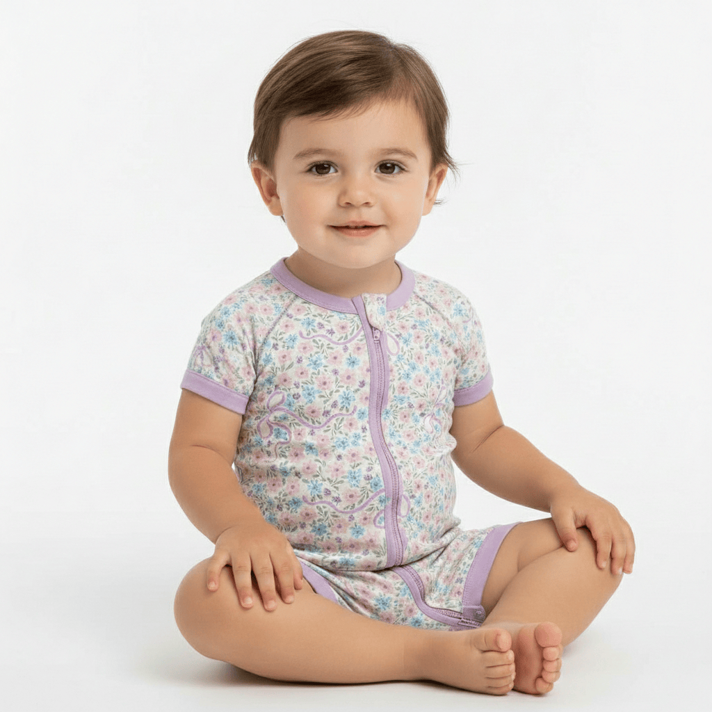 Charlie Play Floral Keepsake - Bamboo Lyocell Shorty Romper
