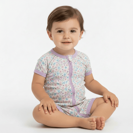 Charlie Play Floral Keepsake - Bamboo Lyocell Shorty Romper