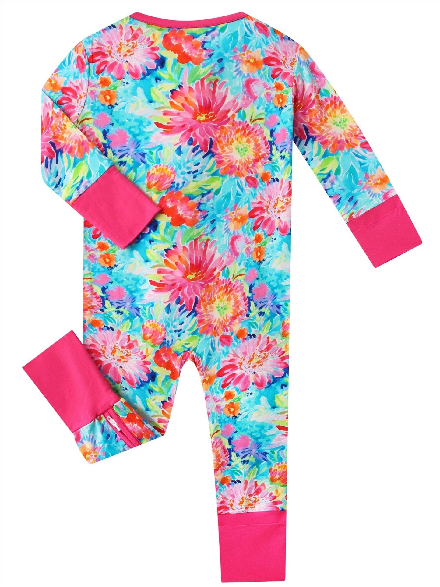 PoshTOT Chrysanthemum Bamboo Baby Convertible Zippy Romper