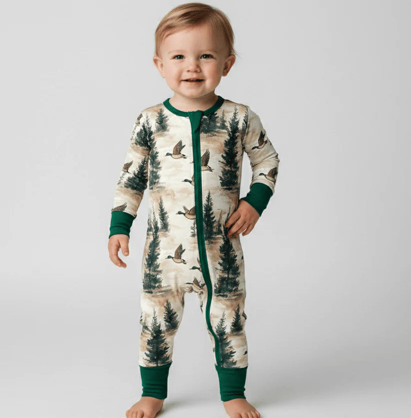Northwoods Flight Bamboo Convertible Zippy Romper