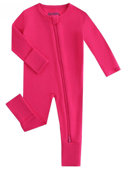 Hot Pink Bamboo Baby Convertible Zippy Romper