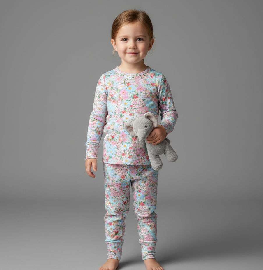 PoshTOT Pink Baby‘s Breath 2 Piece PJ Set