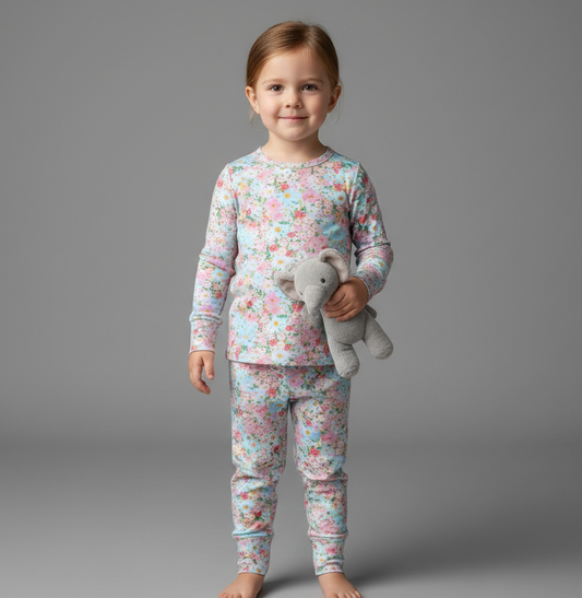 PoshTOT Pink Baby‘s Breath 2 Piece PJ Set