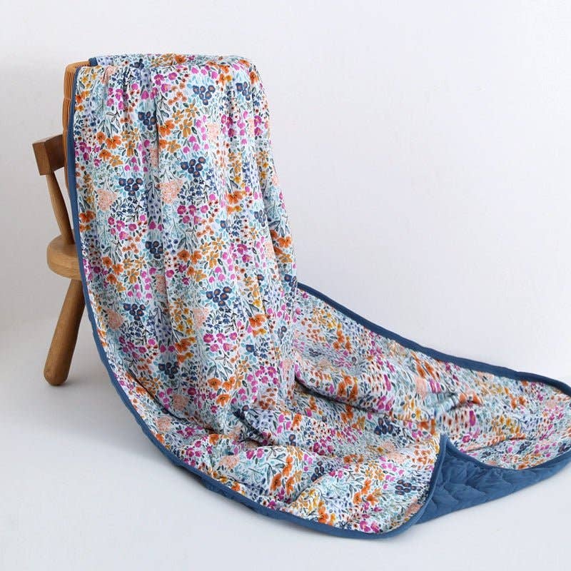 Whispering Wildflowers Toddler Quilted Blanket 60”x40”