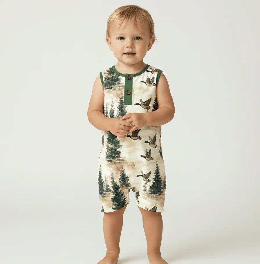 Northwoods Flight Bamboo Shortie Tank Romper