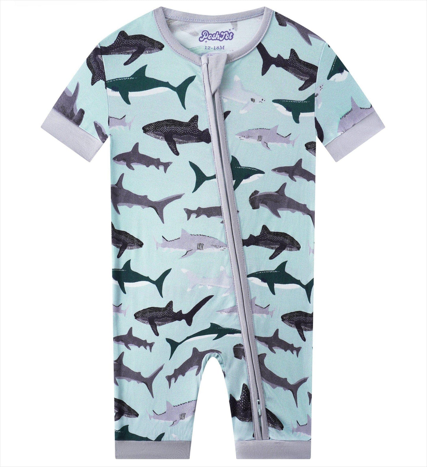 Shark Attack Bamboo Shorty Romper