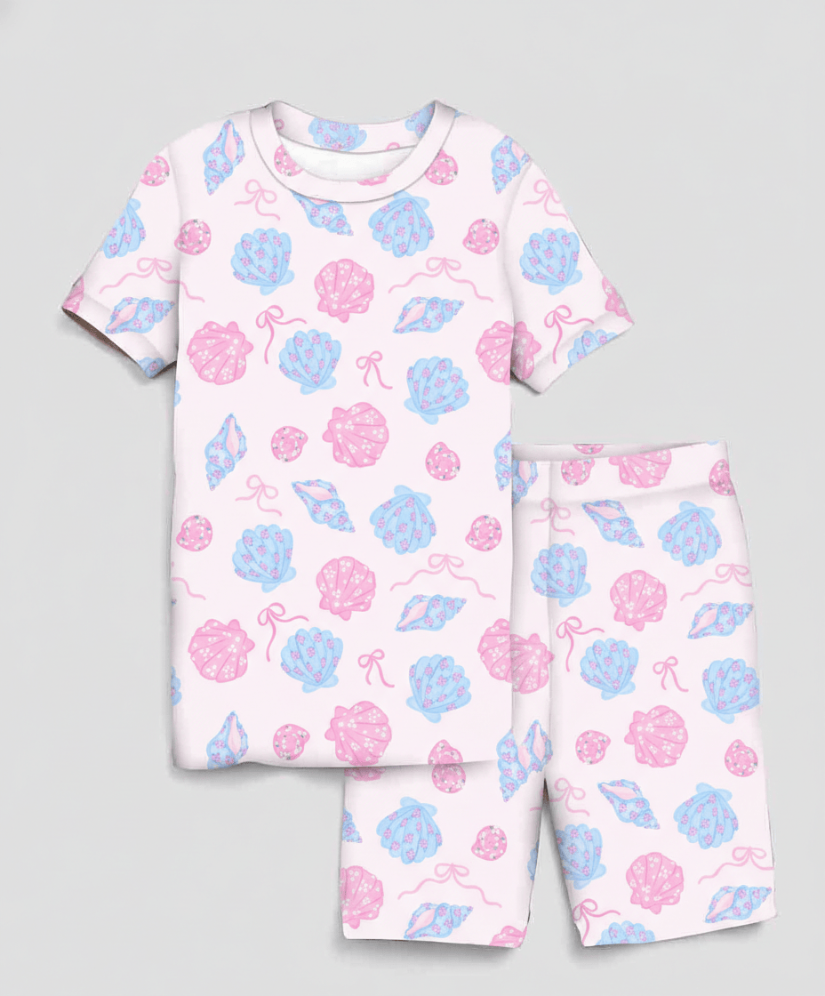 Charlie Play Pretty in Pearls - Bamboo Lyocell Short Sleeve Short Lounge Set