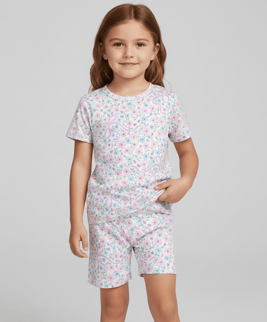 Charlie Play Floral Keepsake - Bamboo Lyocell Short Sleeve Short Lounge Set