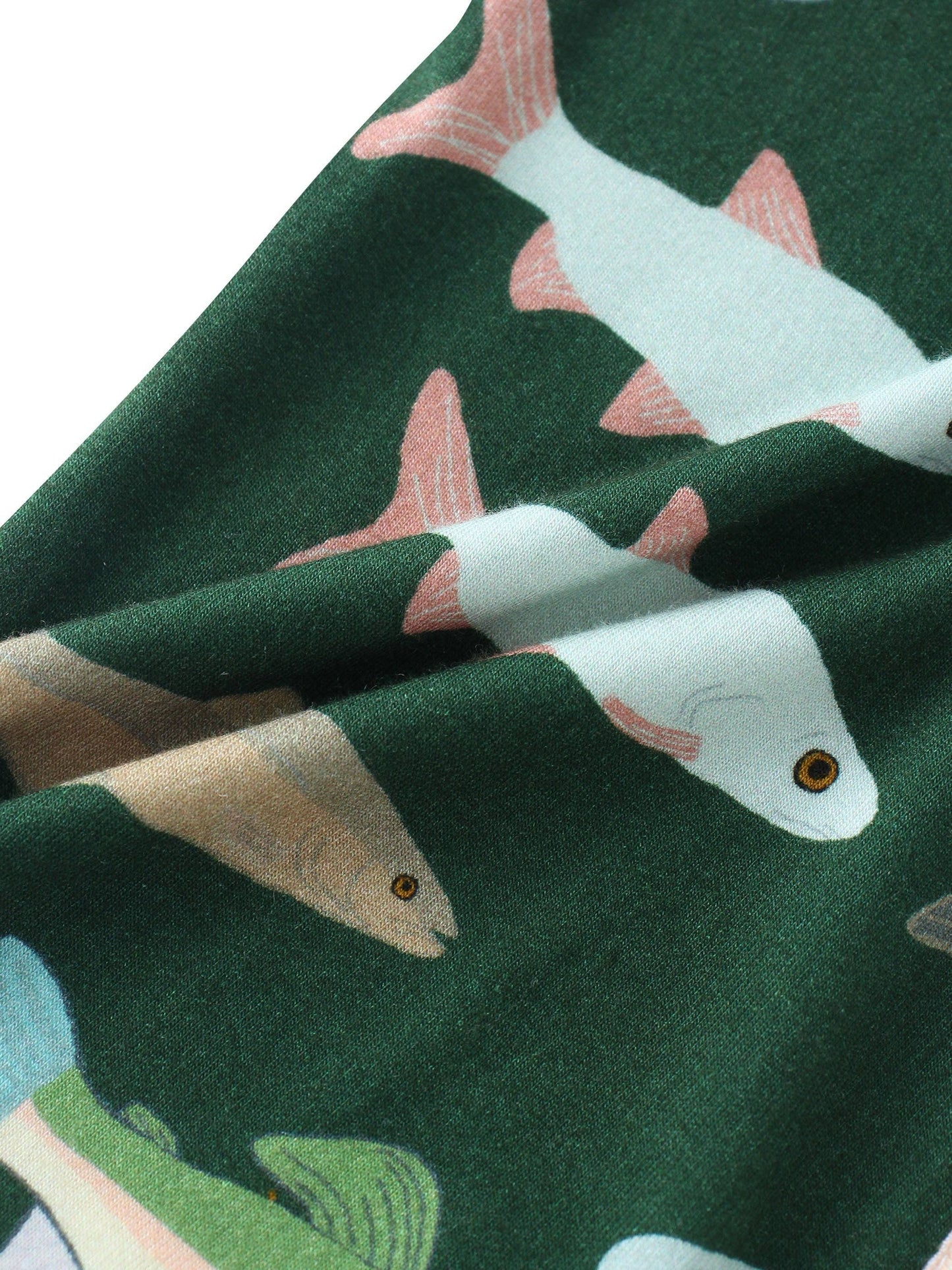 PoshTOT Green River Fish Bamboo Baby Convertible Zippy Romper