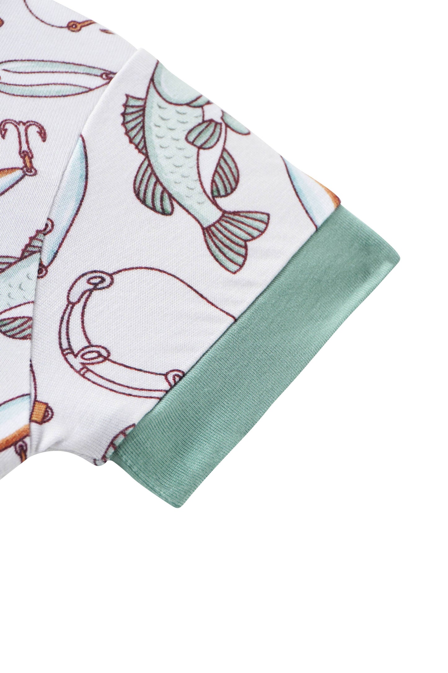 Fishing Bamboo Baby Shorty Zippy Romper