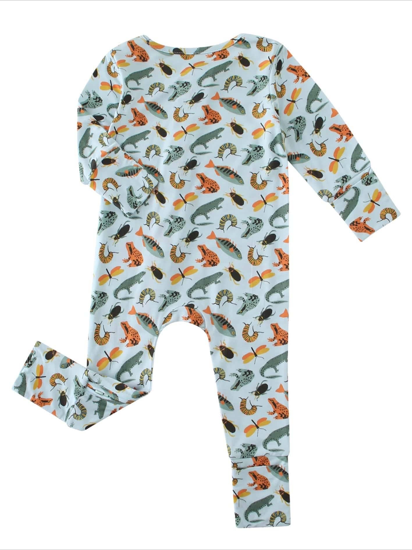 PoshTOT Crocodile Bamboo Baby Convertible Zippy Romper