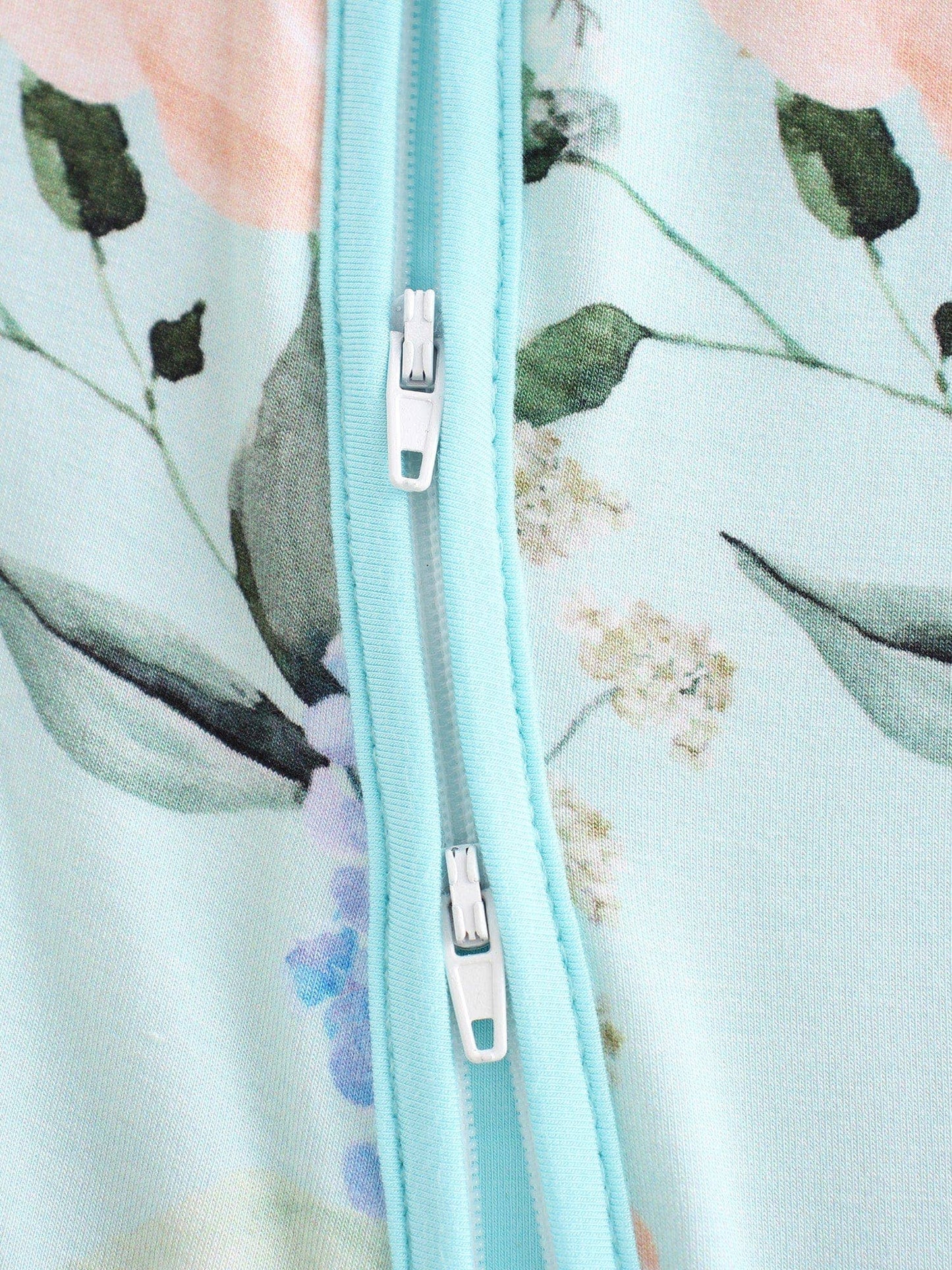 Green Hydrangea Bamboo Baby Convertible Zippy Romper