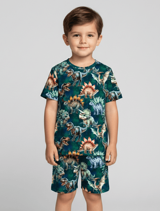 Charlie Play Jurassic Dreams - Bamboo Lyocell Short Sleeve Short Lounge Set