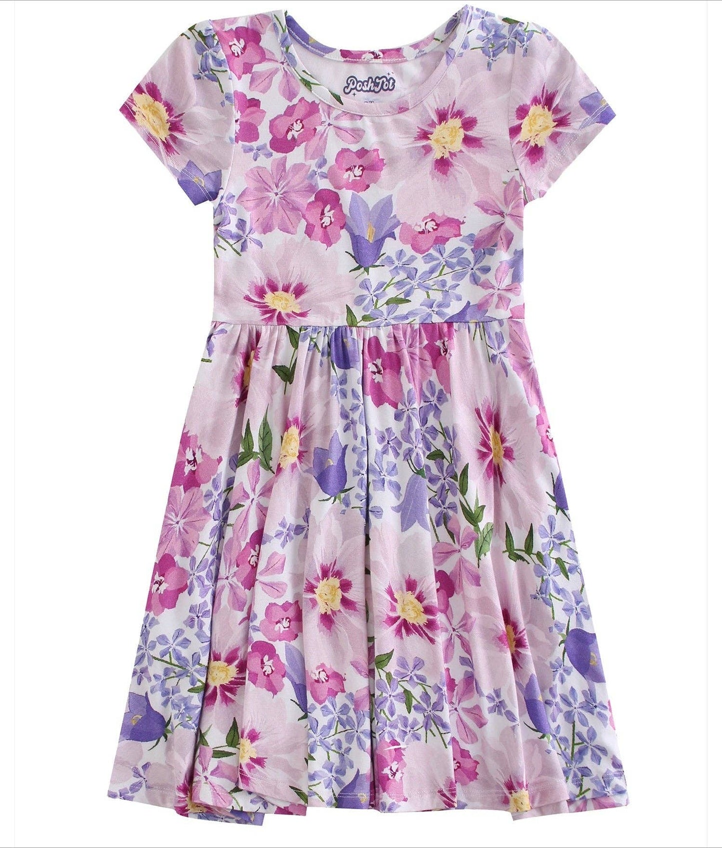 PoshTOT Morning Glory Bamboo Girls Twirl Dress