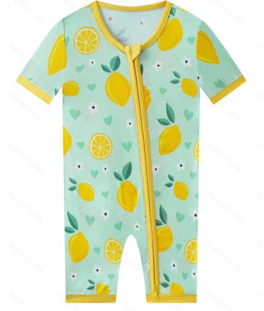 Lemon Bamboo Baby Shorty Zippy Romper