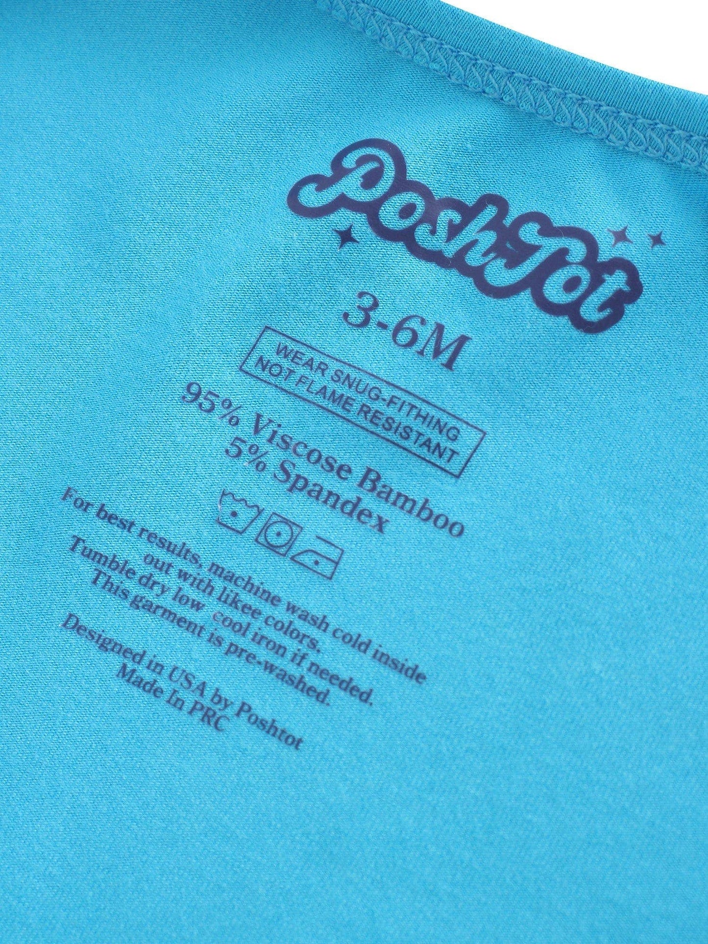 PoshTOT Blue Bamboo Baby Convertible Zippy Romper