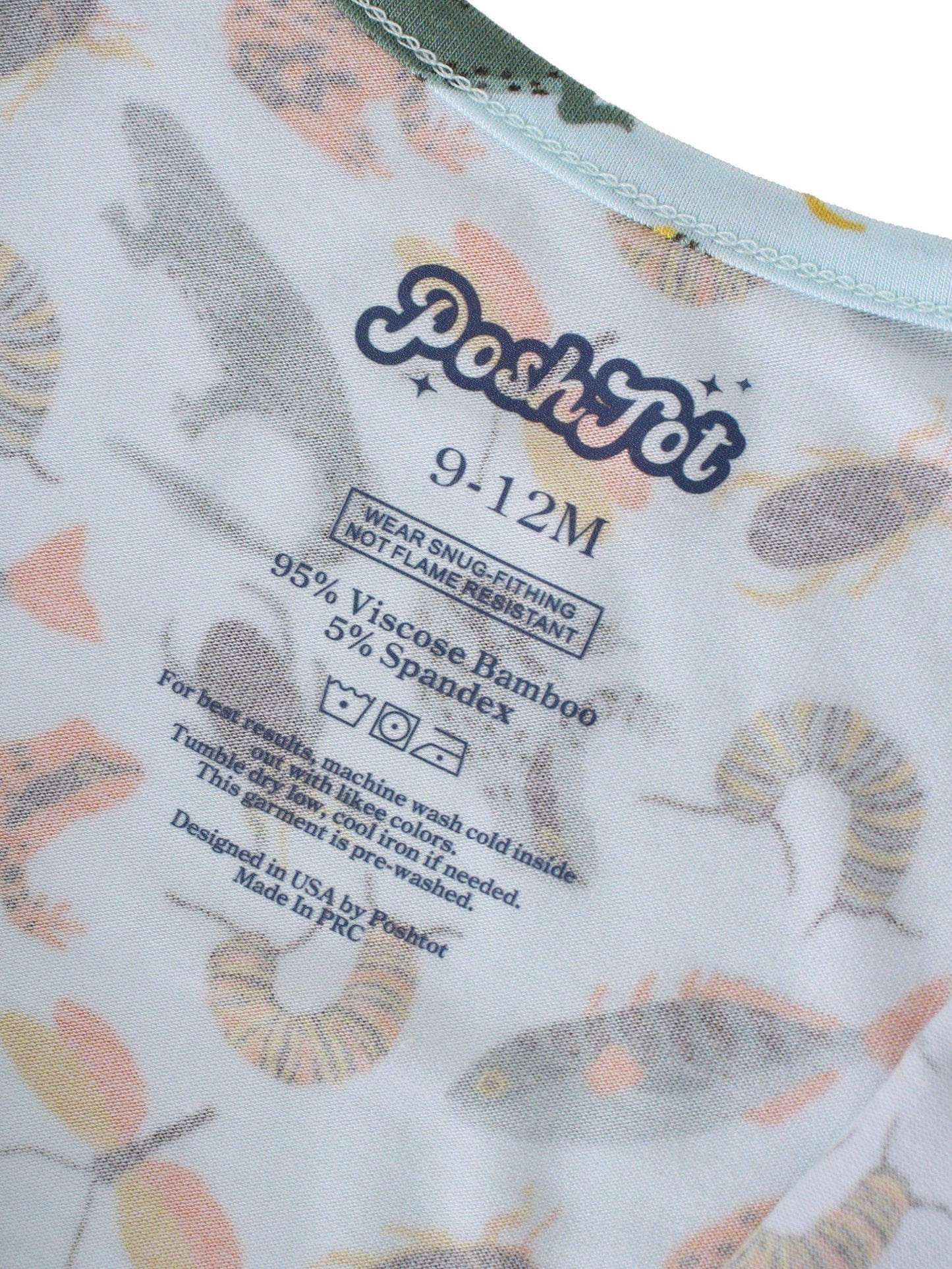 PoshTOT Crocodile Bamboo Baby Convertible Zippy Romper