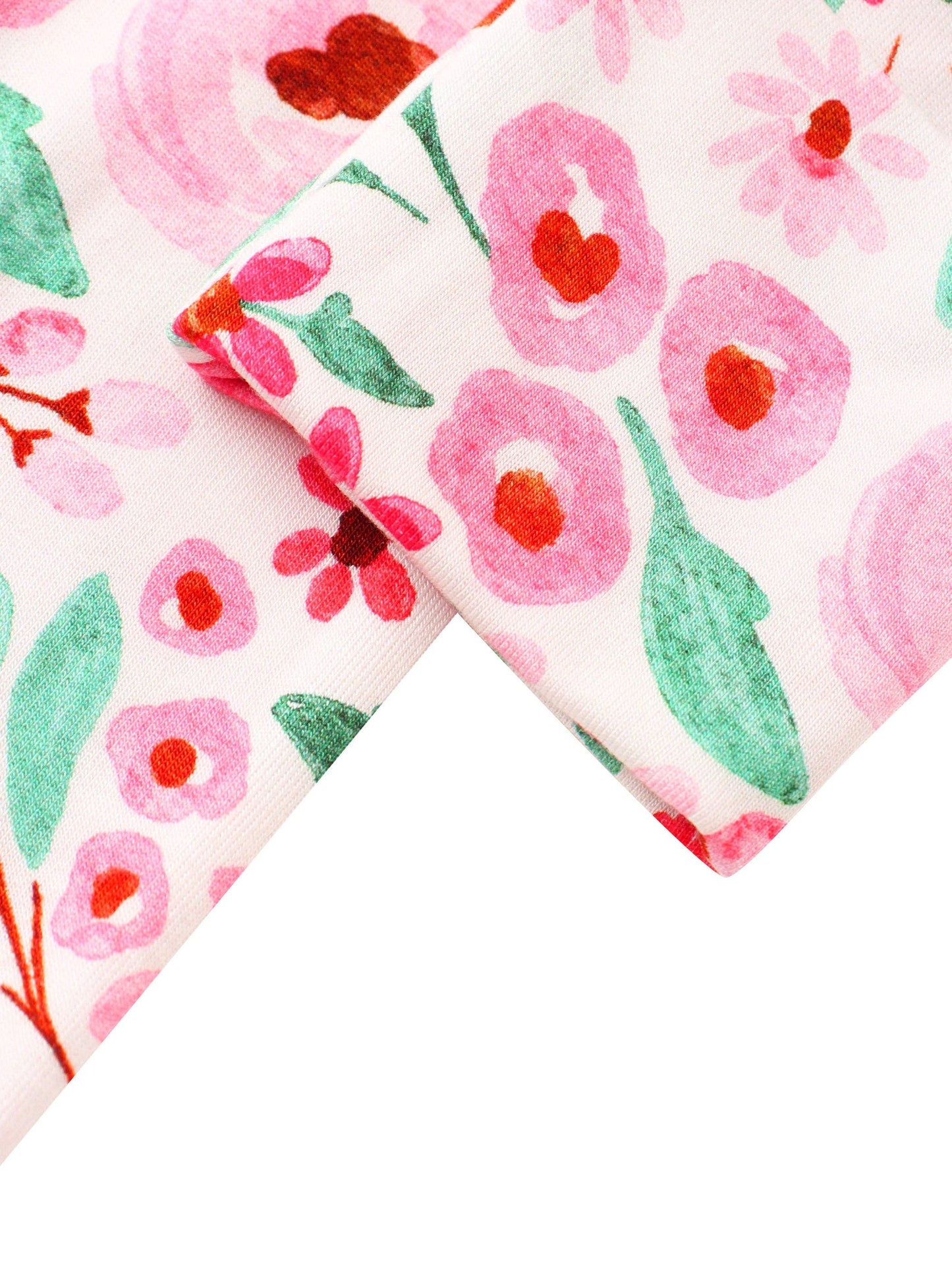 PoshTOT Watercolor Flowers Bamboo Baby Convertible Zippy Romper