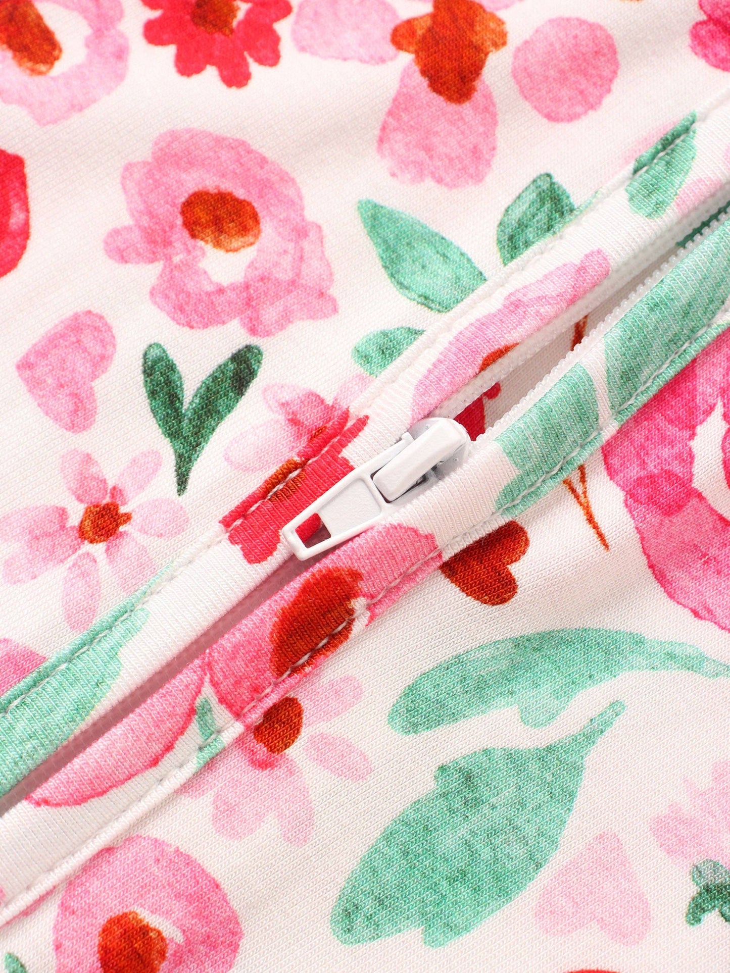 PoshTOT Watercolor Flowers Bamboo Baby Convertible Zippy Romper