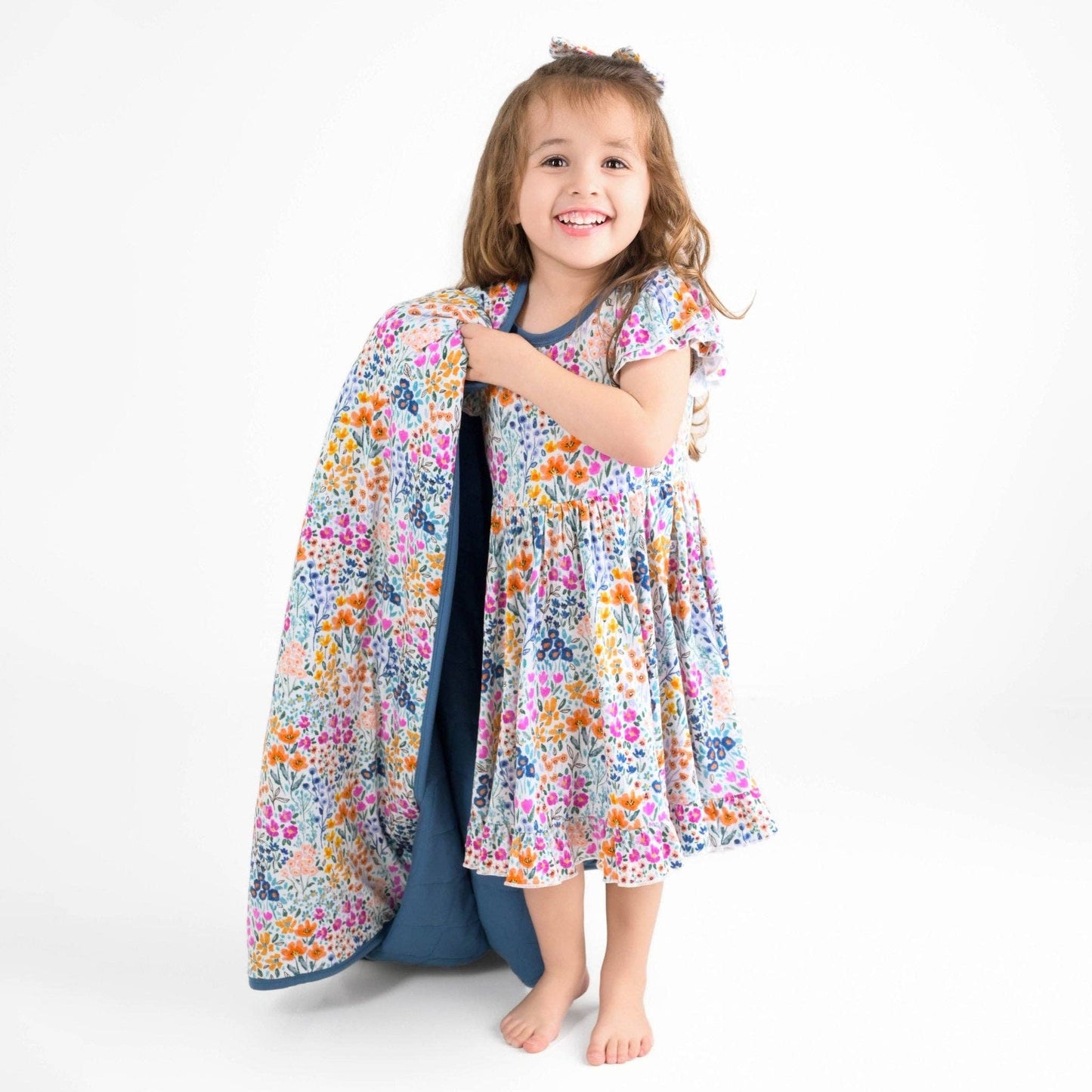 Whispering Wildflowers Mini Quilted Blanket 33”x33”