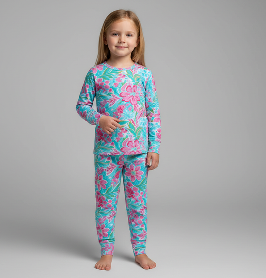 PoshTOT Summer Floral 2 Piece PJ Set