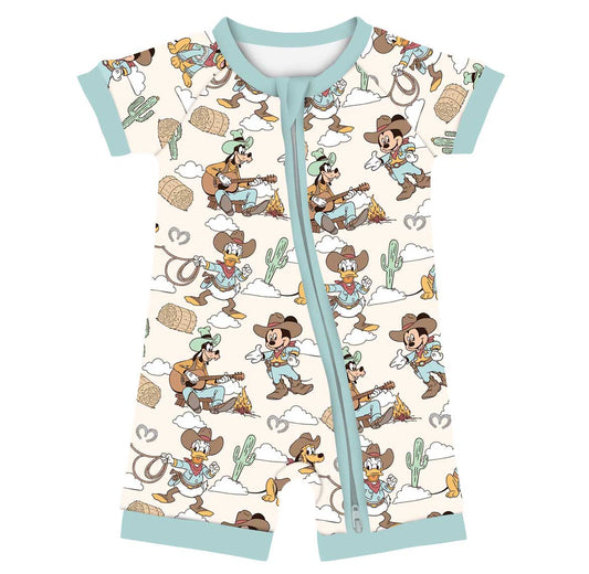 Howdy Pals Bamboo Shorty Zippy Romper