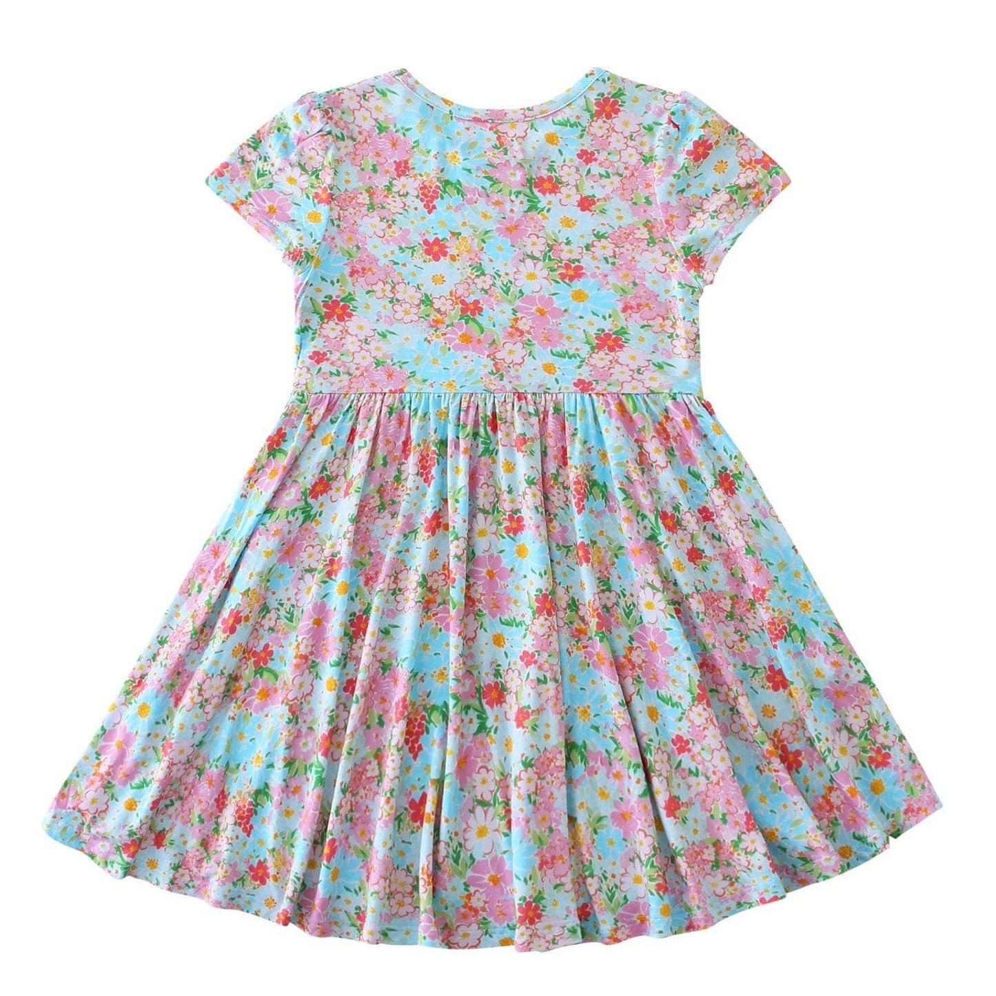 PoshTOT Spring Flower Bamboo Girls Twirl Dress