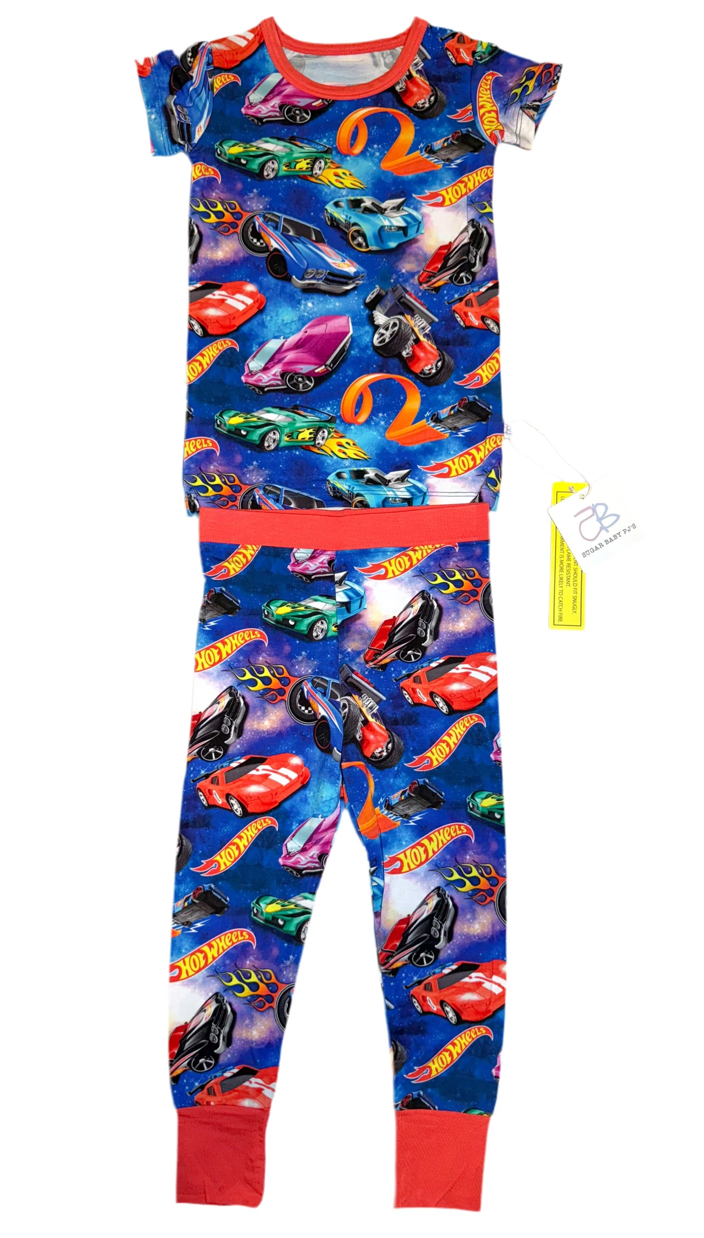 Fast Cars 2-Piece Short Sleeve Pant Set