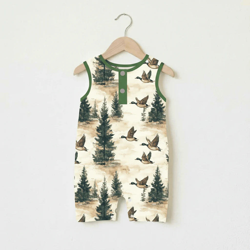 Northwoods Flight Bamboo Shortie Tank Romper