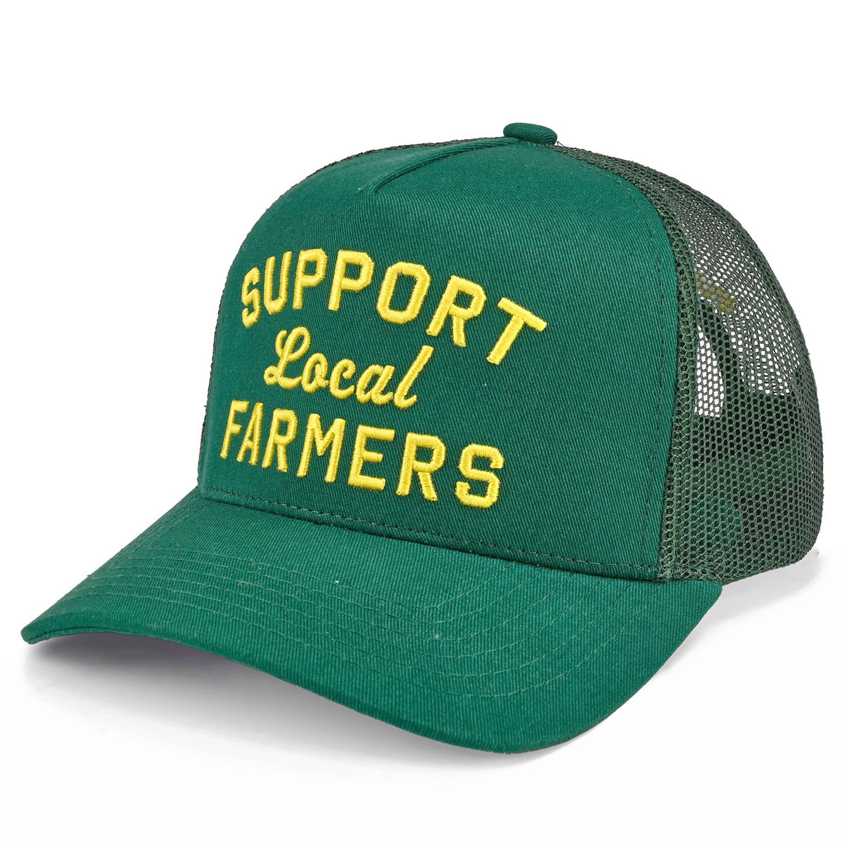 SUPPORT LOCAL FARMERS Letter Two Tone Trucker Hat