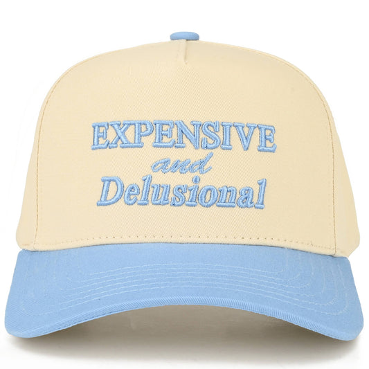 EXPENSIVE AND DELUSIONAL Embroidered on Two-Tone Trucker Hat