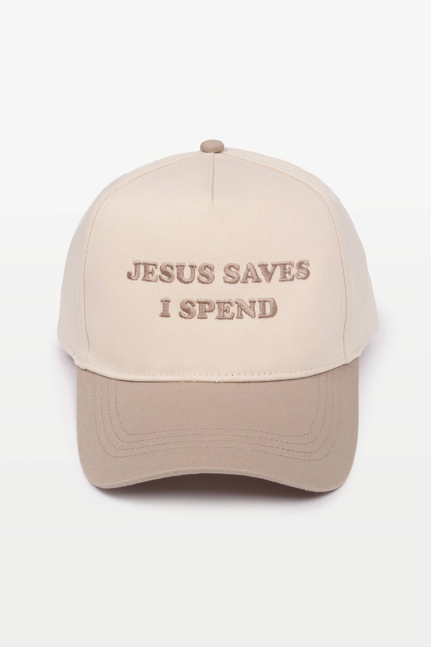 Jesus Saves I Spend Embroidered Hat