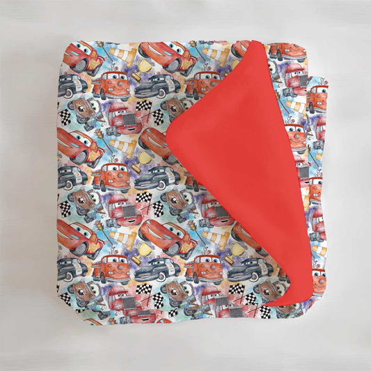 Cars Go Vroom Minky Lush Bamboo Blanket