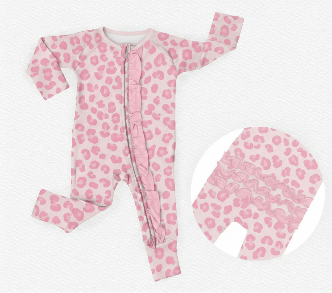 Sweet Spots Leopard Bamboo Convertible Zippy Romper