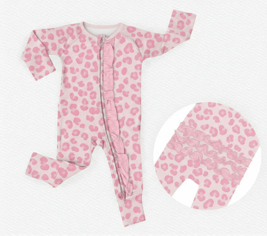 Sweet Spots Leopard Bamboo Convertible Zippy Romper