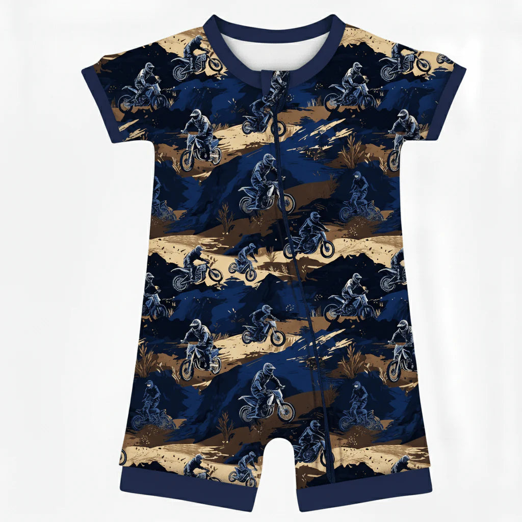 Off Road Rebels Bamboo Shorty Zippy Romper