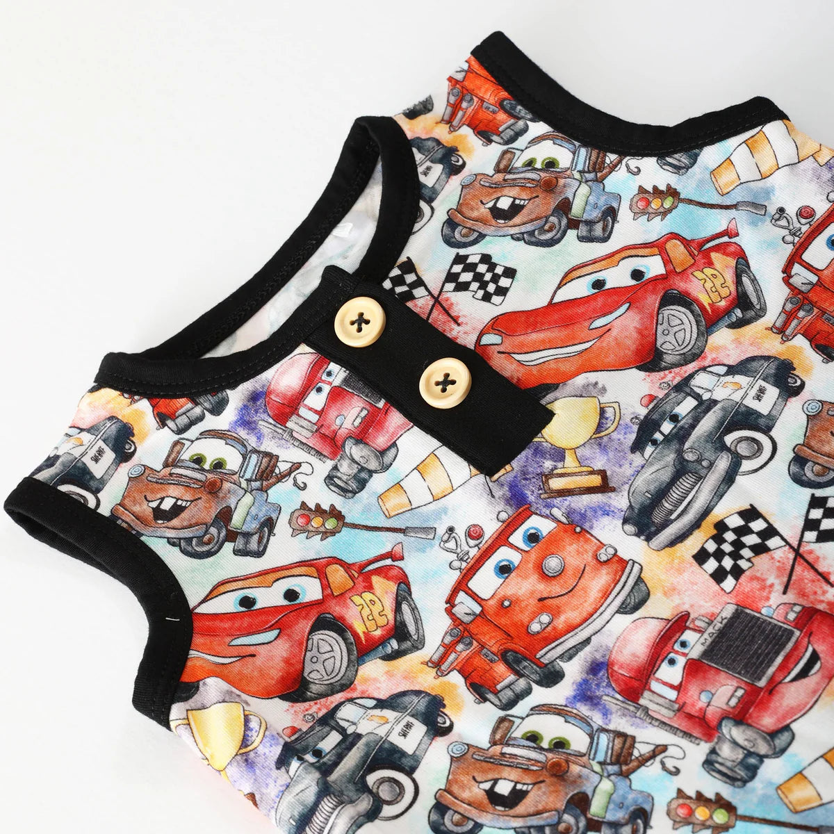 Cars Go Vroom Bamboo Shortie Tank Romper