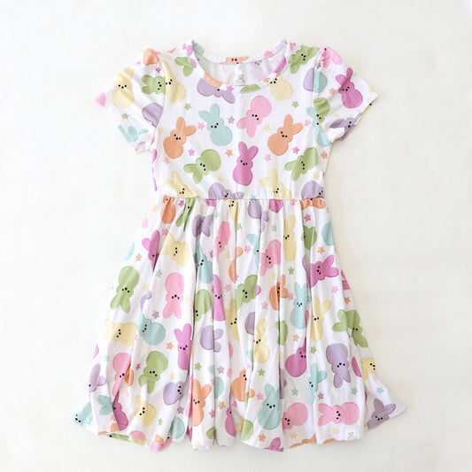 Peeps Short Sleeve Bamboo Twirl Dress